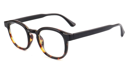 Eyeglasses with tortoiseshell frame on a white background