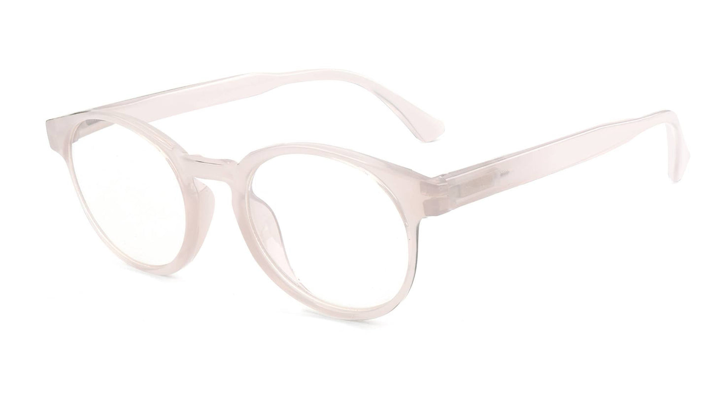 Clear eyeglasses on a white background