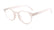 Clear eyeglasses on a white background