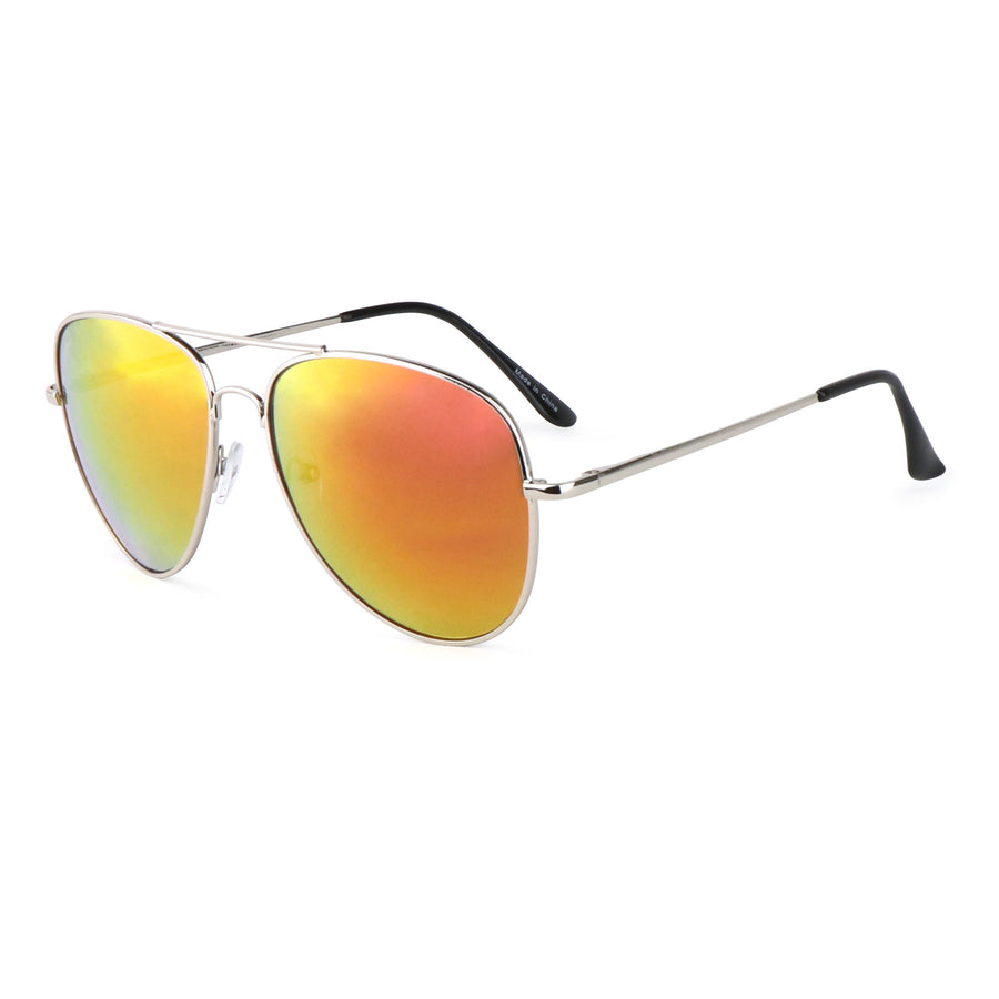 Phoenix Red/Orange Mirror - Silver sunglasses